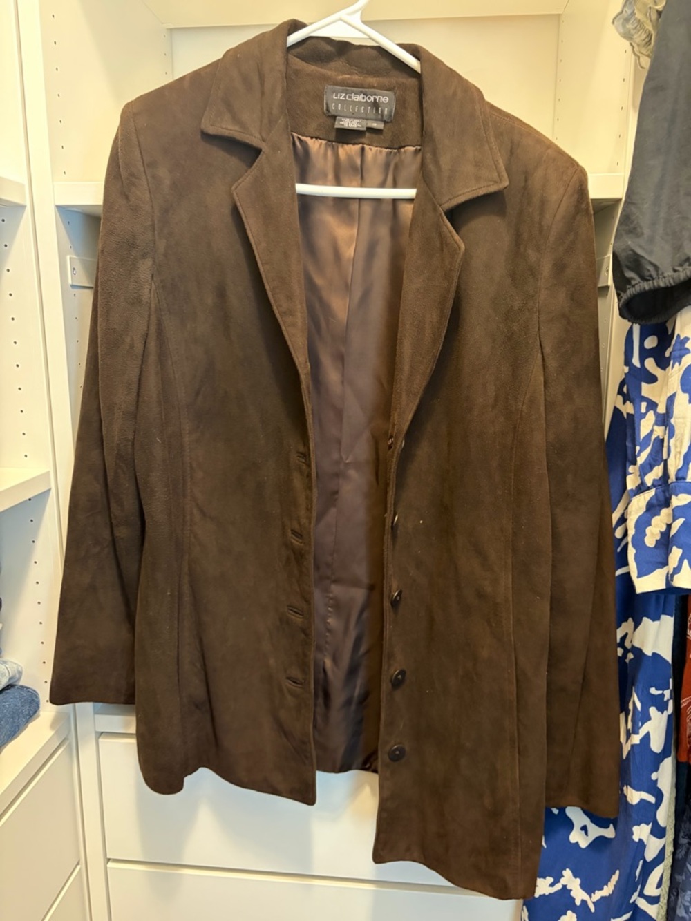 Liz Claiborne Brown Satin-Look Jacket Lining